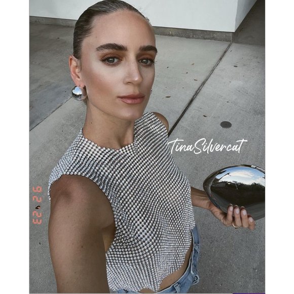 BLOGGER'S FAVE! Zara Open Back Rhinestone Top NWT - Picture 3 of 17